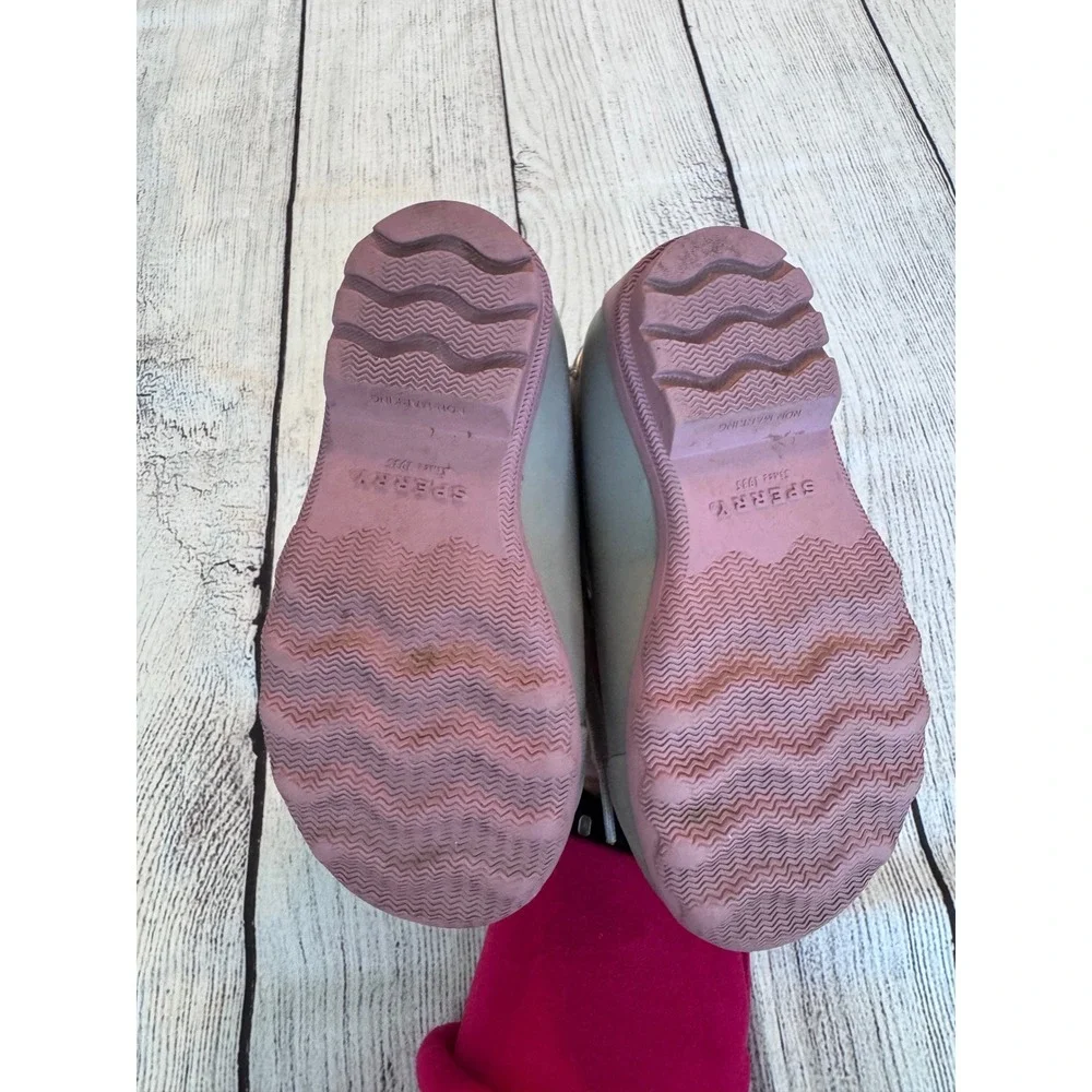 Sperry Top-Sider Toddler Saltwater Duck Boots Grey Pink Metallic Size 8 0638